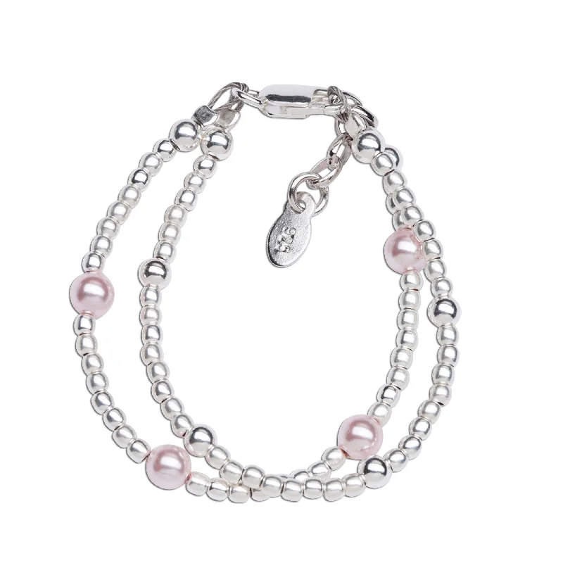 bracelets lightweight daily comfort -Lola - Sterling Silver Double-Strand Pearl Bracelet for Toddlers and Kids