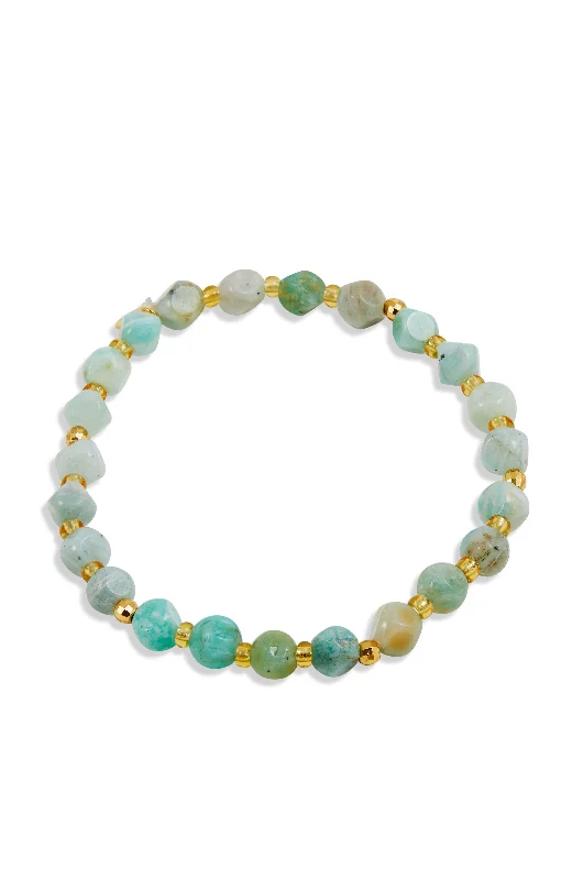 bracelets for gifting ideas -Natural Amazonite Healing stone 6mm stretch bracelet