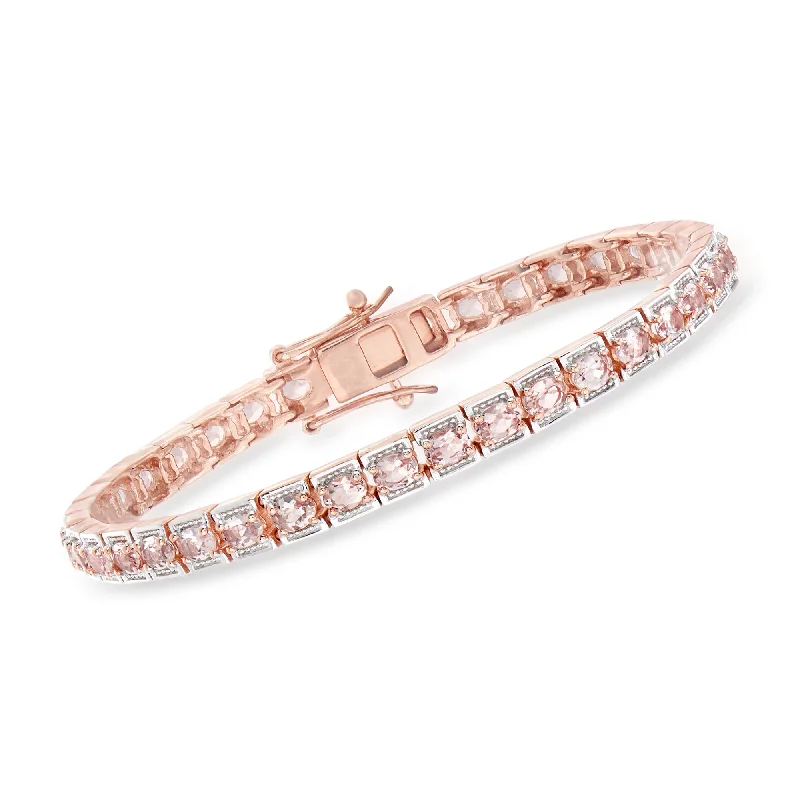 bracelets with yellow citrine -Ross-Simons 5.25- Morganite Tennis Bracelet in 18kt Rose Gold Over Sterling