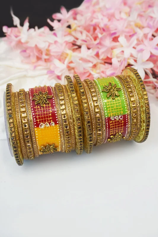 bracelets handmade unique craft -Antique Gold Plated Kada Bangles