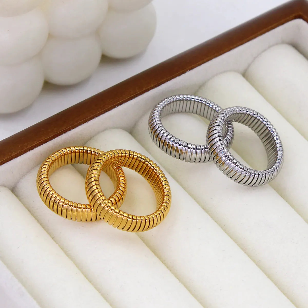 ladies rings for gifting ideas -304 Stainless Steel 18K Gold Plated Vintage Style Geometric Rings