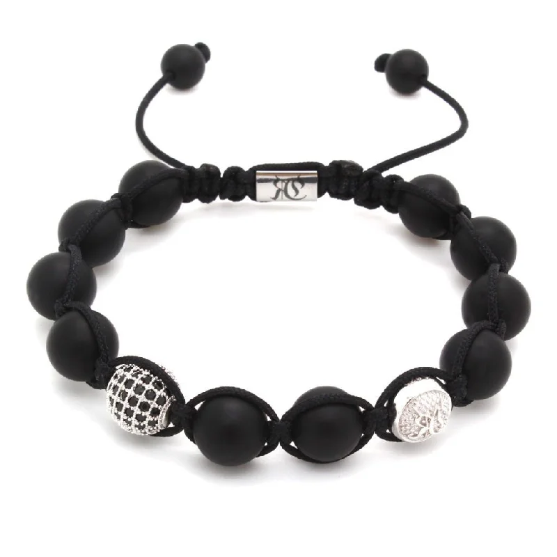 bracelets for casual chic -Signature Black Shamballa Bracelet – Sterling Silver