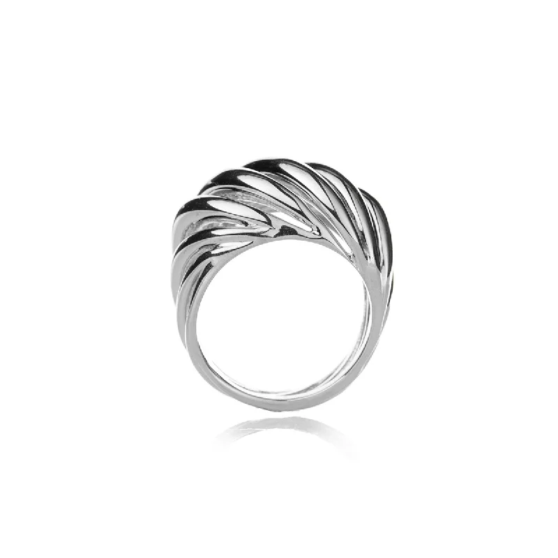 ladies rings for evening wear -Torsade Ring in Silver