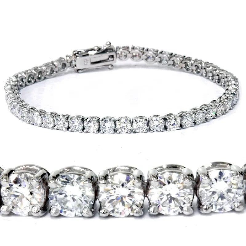 bracelets with yellow citrine -7 Carat Round Lab Grown Diamond Tennis Bracelet 18K White Gold 7"