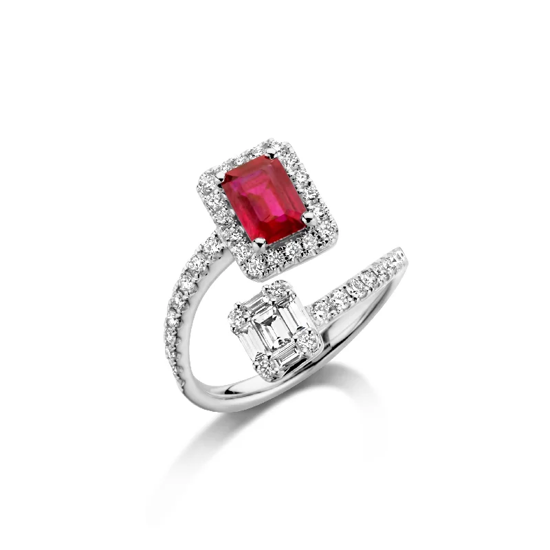 ladies rings for evening wear -Ruby & Diamonds "Ivy" Ring