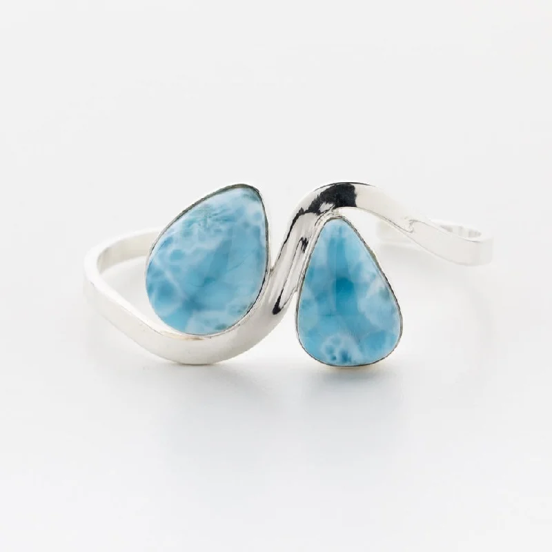 bracelets adjustable length fit -Larimar Cuff Bracelet Esau Twins