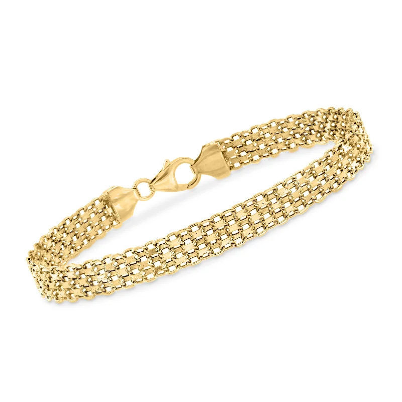 bracelets for daily elegance -Ross-Simons Italian 18kt Yellow Gold Bismark-Link Bracelet