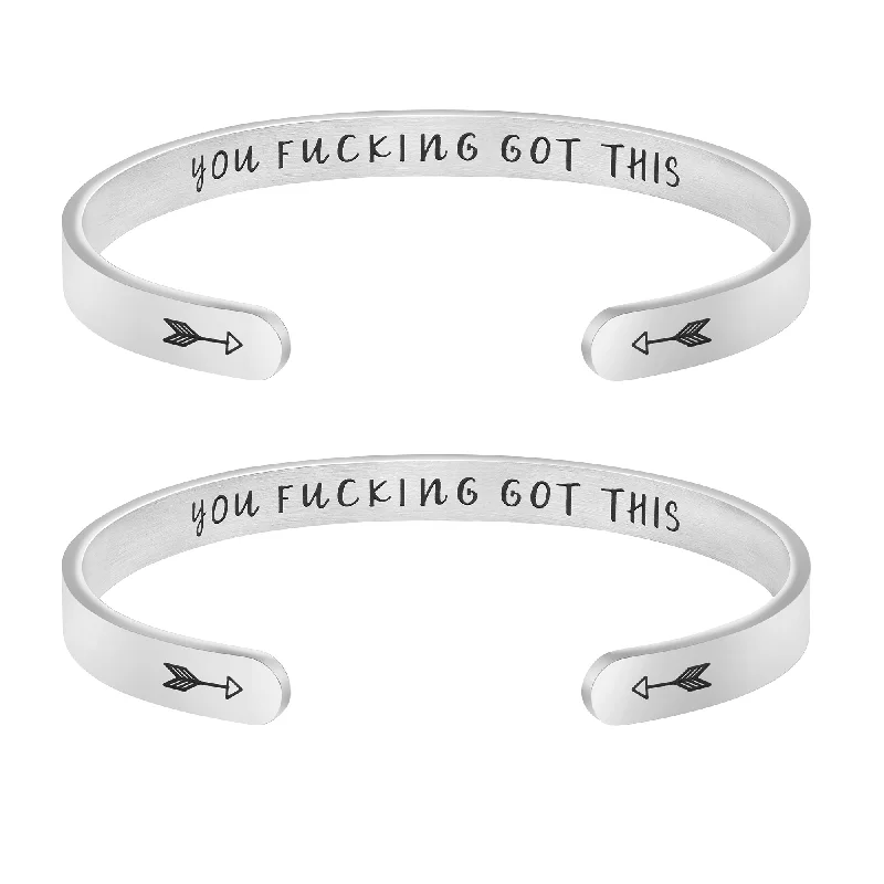 bracelets with infinity symbol -You F**king Got This Set of 2 Bracelets