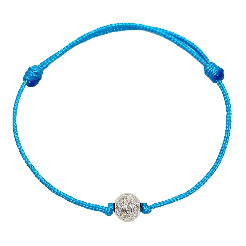 bracelets timeless beauty -Blue Cord Bracelet with Silver