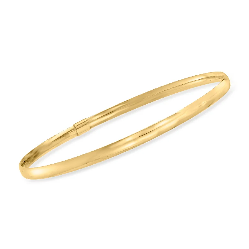 bracelets with sun charm -Ross-Simons Italian 14kt Yellow Gold Bangle Bracelet