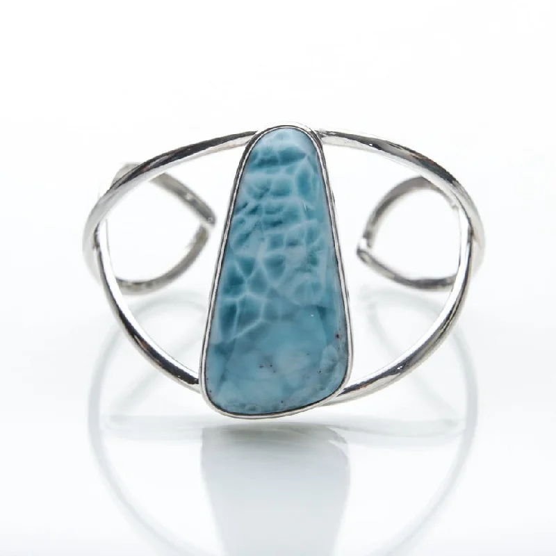 bracelets with zircon sparkle -Larimar Cuff Bracelet Mishti