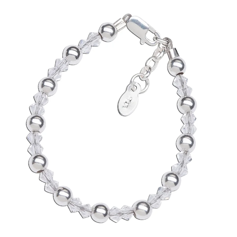 bracelets with arrow detail -Stella - Sterling Silver Bracelet for Child with Sparkling Crystals