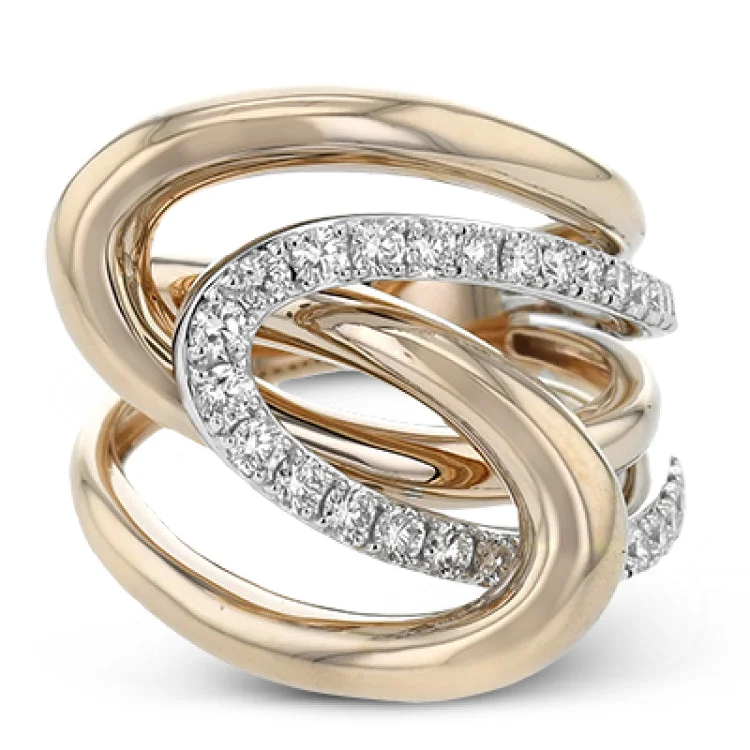 ladies rings gold elegant design -LR3103 RIGHT HAND RING