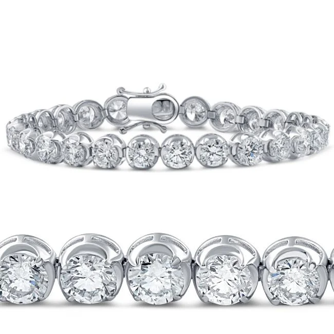 bracelets for wedding gift -14.55Ct TW Round-Cut Diamond Tennis Bracelet 7" 18k White Gold Lab Grown