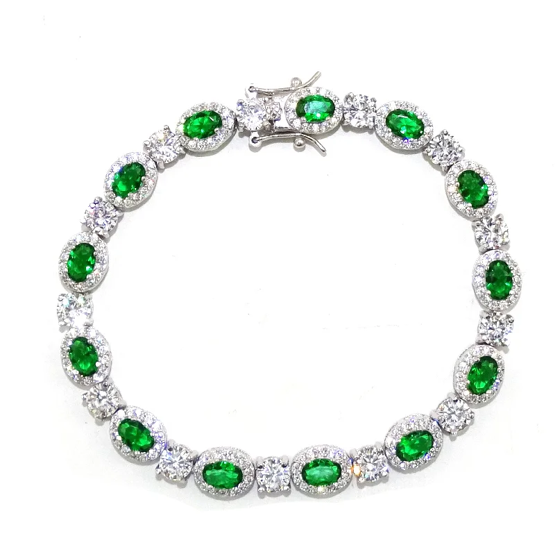 bracelets for beach wear -SS White CZ Bracelet