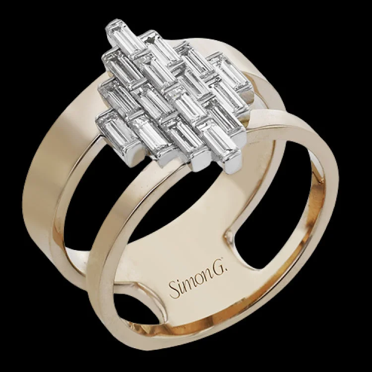 ladies rings geometric unique shape -LR4822 RIGHT HAND RING