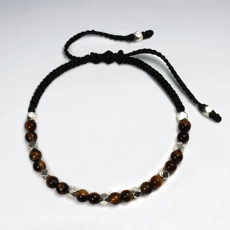 bracelets minimalist chic look -Fierce and Dynamic Tiger Eye Silver Bracelet