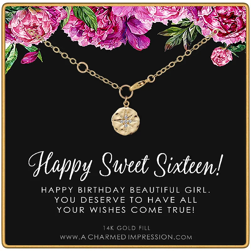 bracelets for bold fashion -Sweet 16 • 16th Birthday Gifts for Teen Girls • Bracelet • CZ Diamond Starburst Charm • Bracelets for Women • Sixteen Birthday Gift for Daughter Best Friend Girlfriend Granddaughter