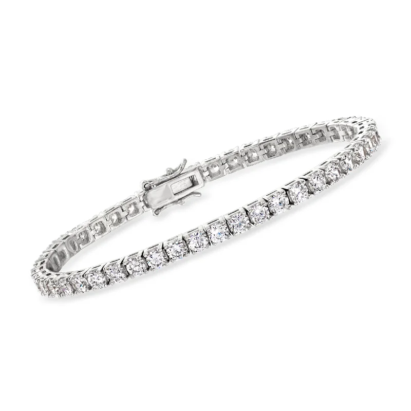 bracelets sleek modern design -Ross-Simons CZ Tennis Bracelet in Sterling Silver