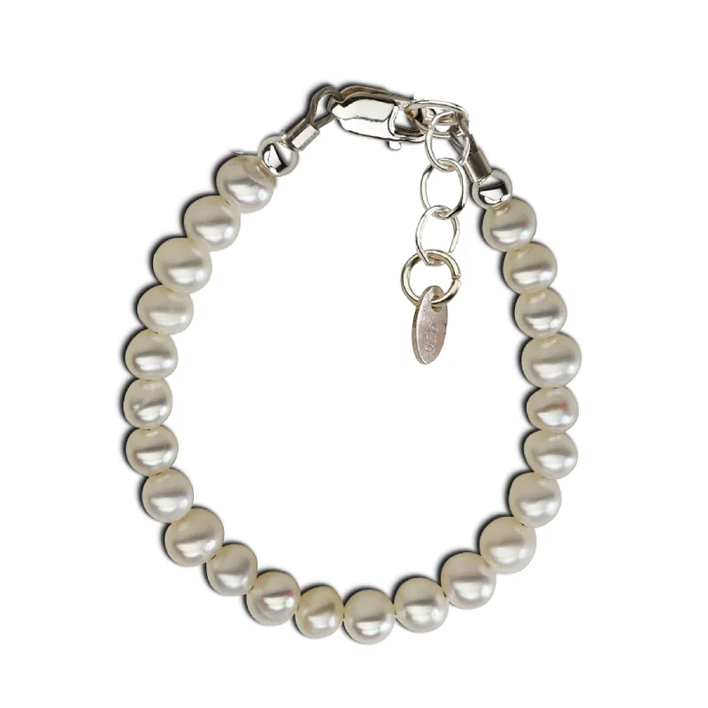 bracelets chic modern look -Sterling Silver Freshwater Pearl Bracelet for Baby and Child