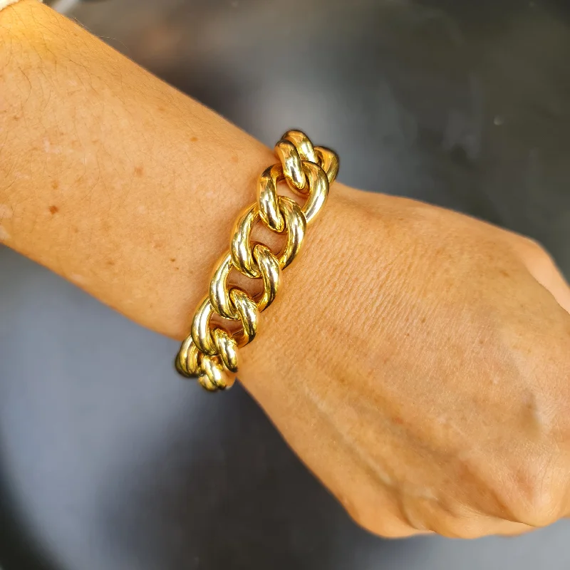 bracelets for young women -Bold Link Chain Bracelet - Italian Gold Link Bracelet