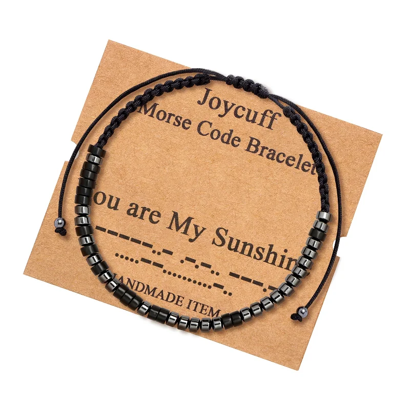 bracelets for beach wear -You're My Sunshine Morse Code Bracelet Mother Daughter Gift for Her Mom Wife Sister