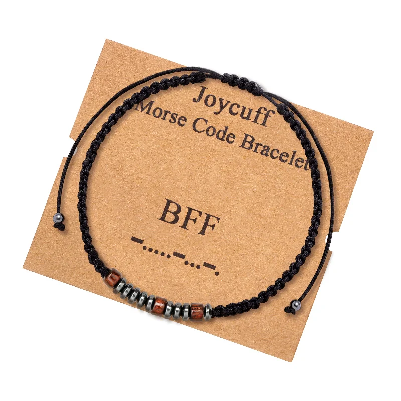 bracelets for vintage lovers -BFF Morse Code Bracelet for Women Inspirational Gift for Her Best Friend