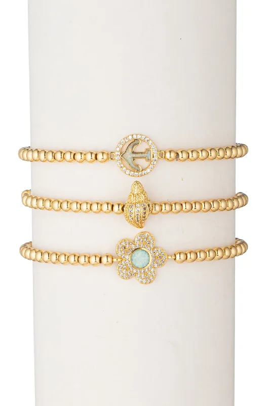 bracelets with opal gem -Vacay Beaded Bracelet Set