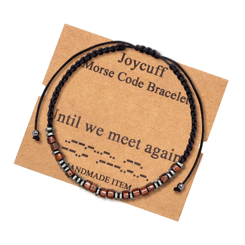 bracelets for office wear -Until We Meet again Morse Code Bracelet Memory Gift for Loss of Loved Ones Thinking of You