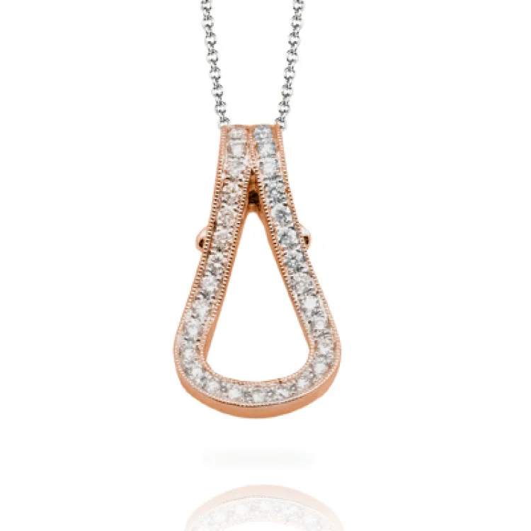 ladies rings for proposal gift -Featuring an exquisite modern design, this lovely white gold pendant is set with .21 ctw round cut white diamond accents.