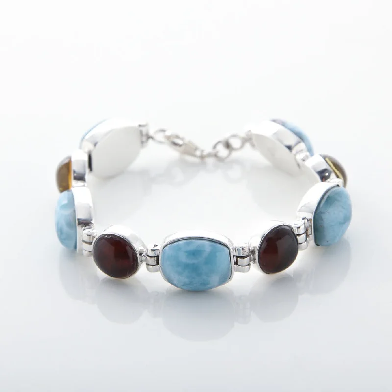 bracelets for couples love -Larimar Amber Bracelet Elvira II