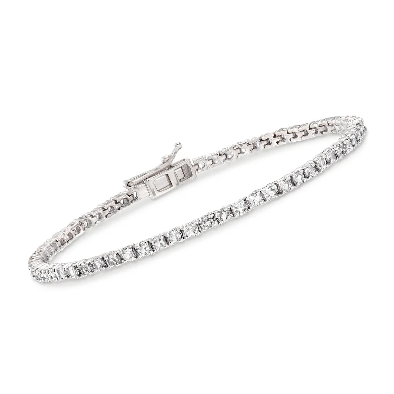 bracelets lightweight daily comfort -Ross-Simons White Topaz Tennis Bracelet in Sterling Silver