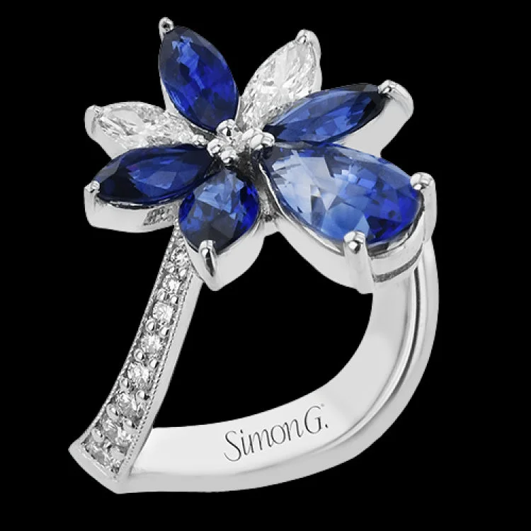 ladies rings with gemstone accent -LR4823 COLOR RING