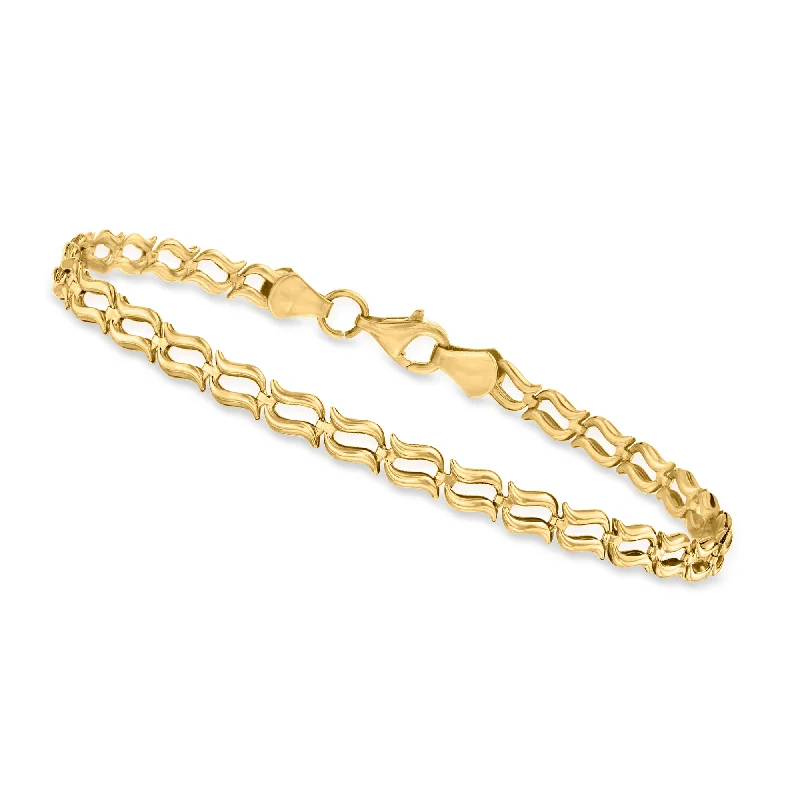 bracelets lightweight daily comfort -Canaria 10kt Yellow Gold Wavy-Link Bracelet