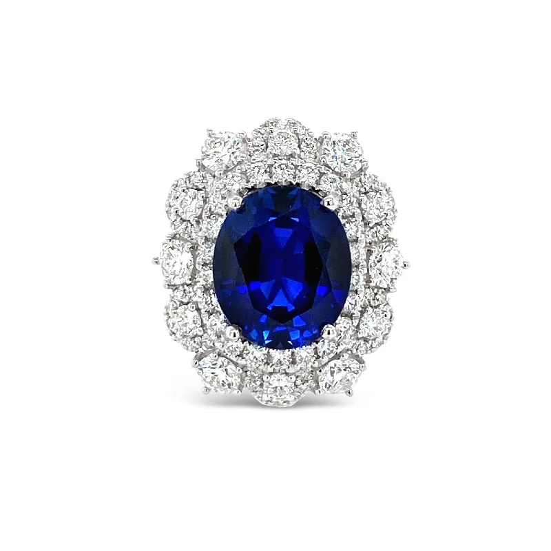 ladies rings vintage chic look -Sapphire & Diamonds ""Alma" Ring