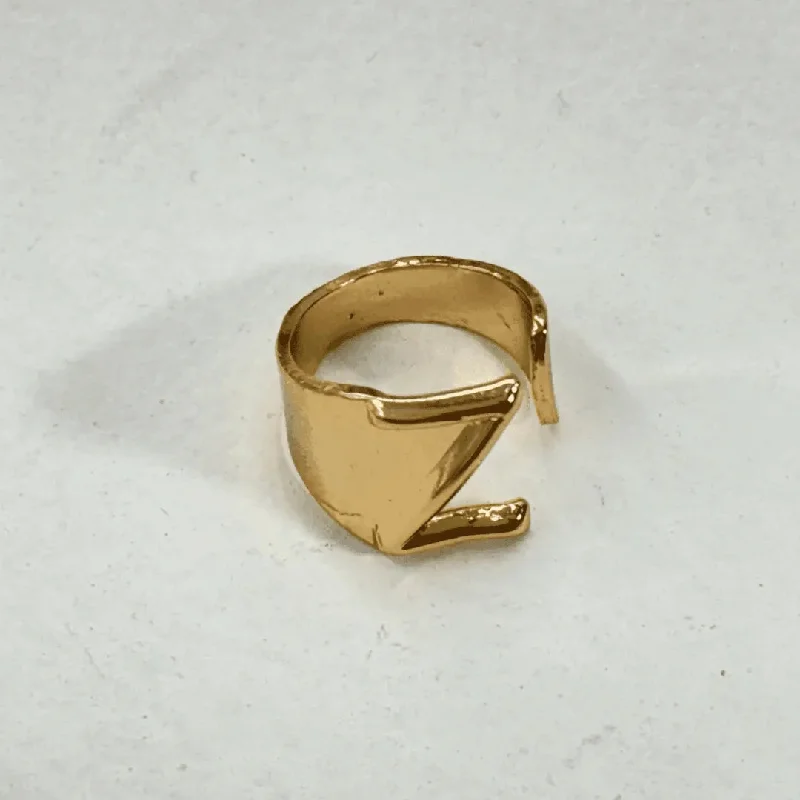 ladies rings with arrow design -TFC Letter- Z  Gold Plated Adjustable Ring