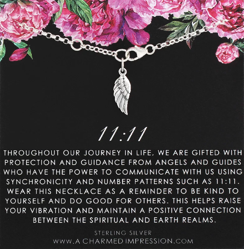 bracelets for mothers gift -A Charmed Impression 11 11 Bracelet • Angel Wing Charm • Silver Bracelet • Spiritual Healing Jewelry for Women • 1111 Make a Wish • Numerology • Lightworker Jewelry Gifts