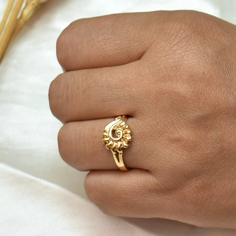 ladies rings for bold fashion -TFC Sunshine Rays Gold Plated Ring