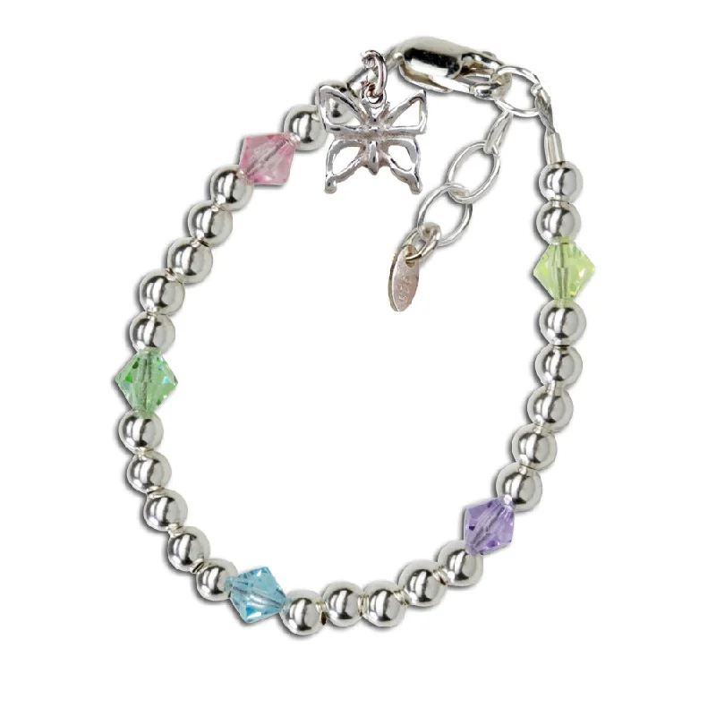 bracelets timeless beauty -SALE! Sterling Silver Multi-color Butterfly Bracelet for Babies, Kids and Toddlers