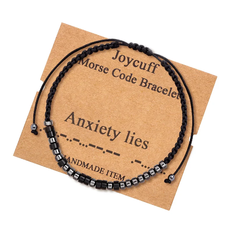 bracelets for young women -Anxiety Lies Inspirational Morse Code Bracelets for Mom Daughter Wife Sister BFF