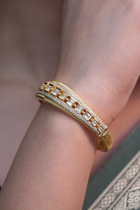 bracelets for mothers gift -American Diamonds CZ Designer Gold Tone Bracelet