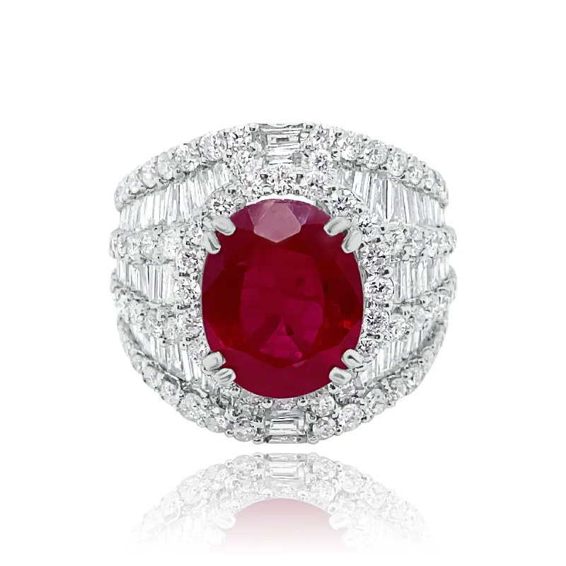 ladies rings with yellow citrine -Ruby & Diamonds "Statement" Ring