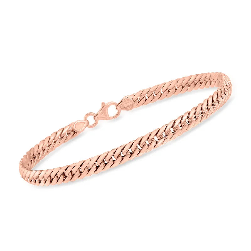 bracelets for teens trendy -Ross-Simons Italian 14kt Rose Gold Cuban-Link Bracelet