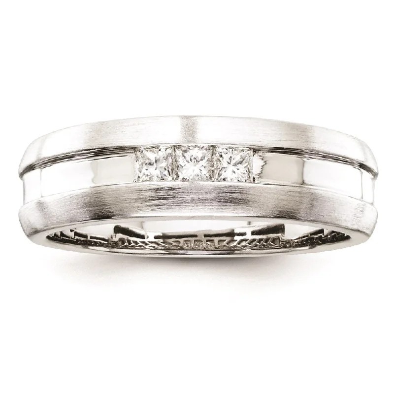 ladies rings anniversary gift idea -Sterling Silver Diamond Men's Ring