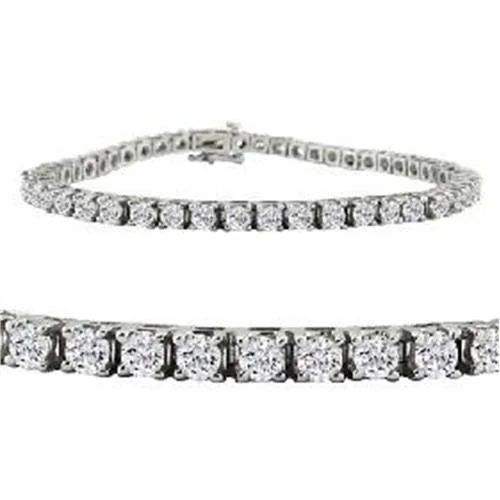 bracelets sleek modern design -8 TCW 14k White Gold Round Diamond Tennis Bracelet