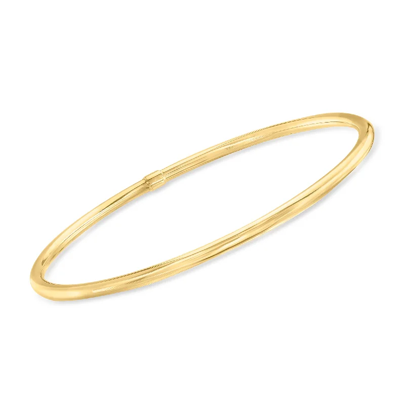 bracelets slim elegant style -Ross-Simons 3mm 14kt Yellow Gold Bangle Bracelet