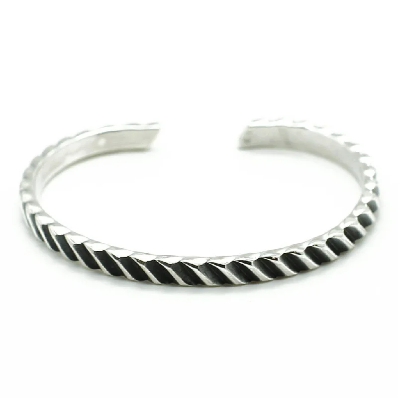 bracelets stackable trendy look -The Continuity Silver Cuff Bracelet