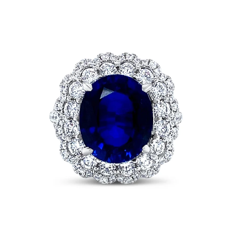 ladies rings boho inspired design -Sapphire & Diamonds "Louise" Ring