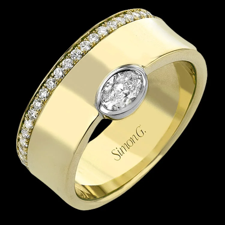 ladies rings two tone metal -LR4932 RIGHT HAND RING