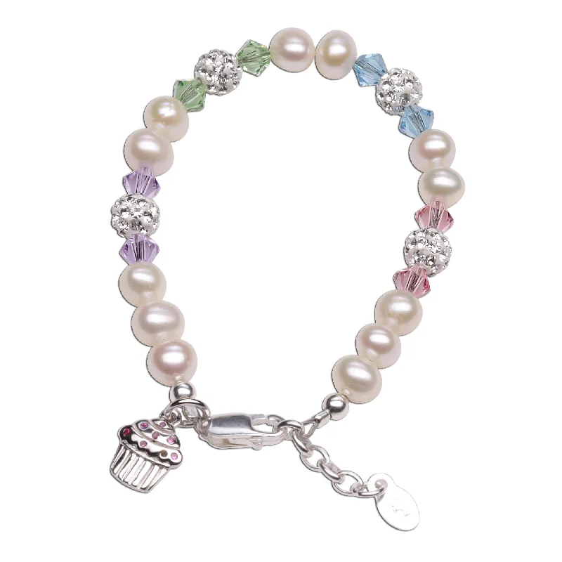 bracelets for evening wear -Sweet Cupcake (Multi) - Sterling Silver Cupcake Bracelet